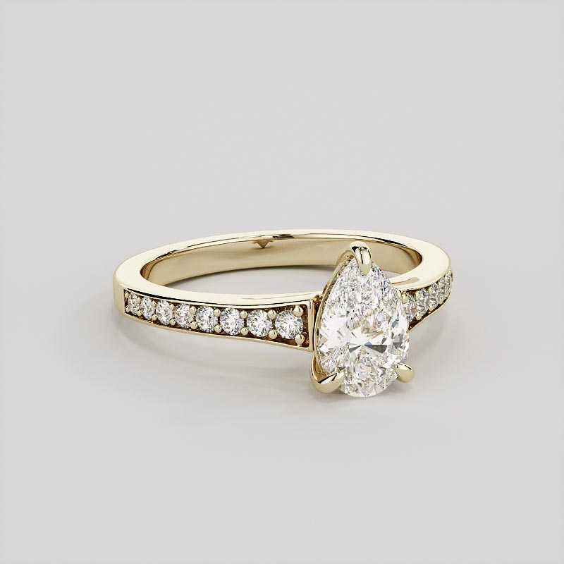 Pear cut diamond engagement ring