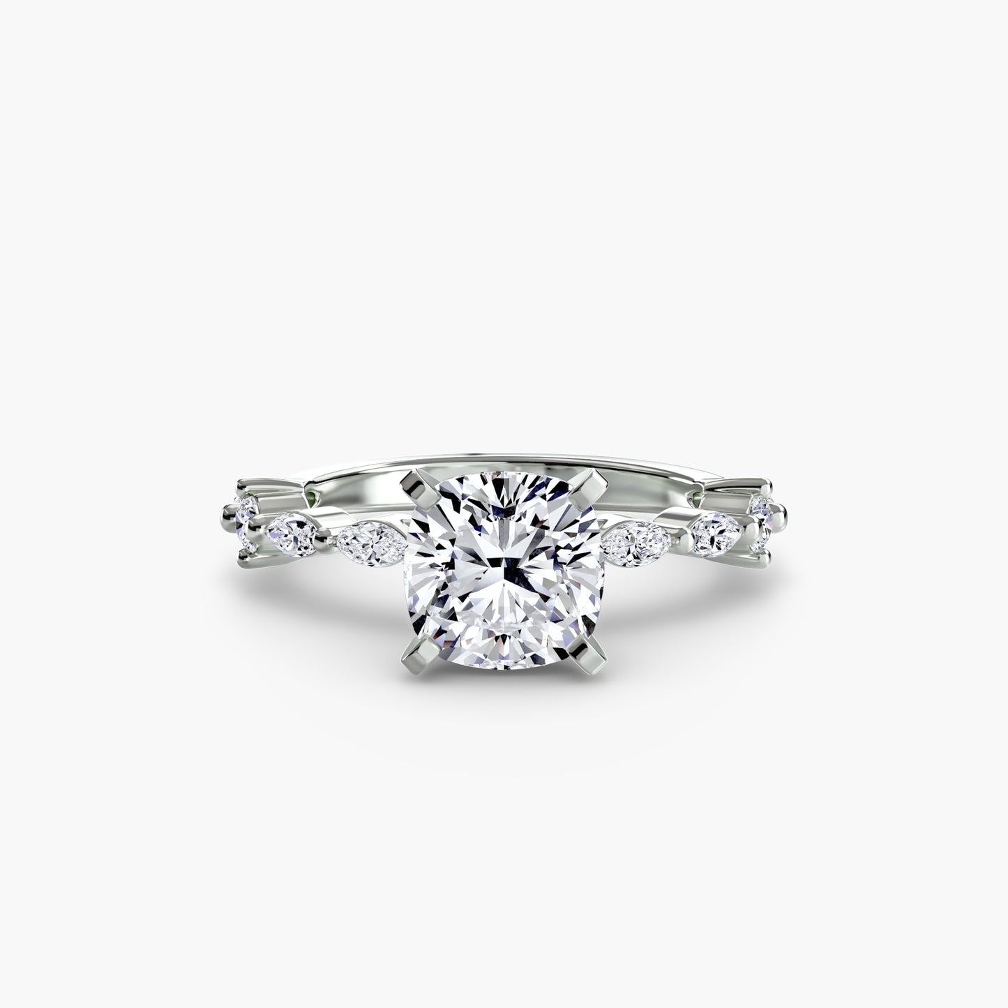 Solitaire with Eternity Pavé Platinum Ring