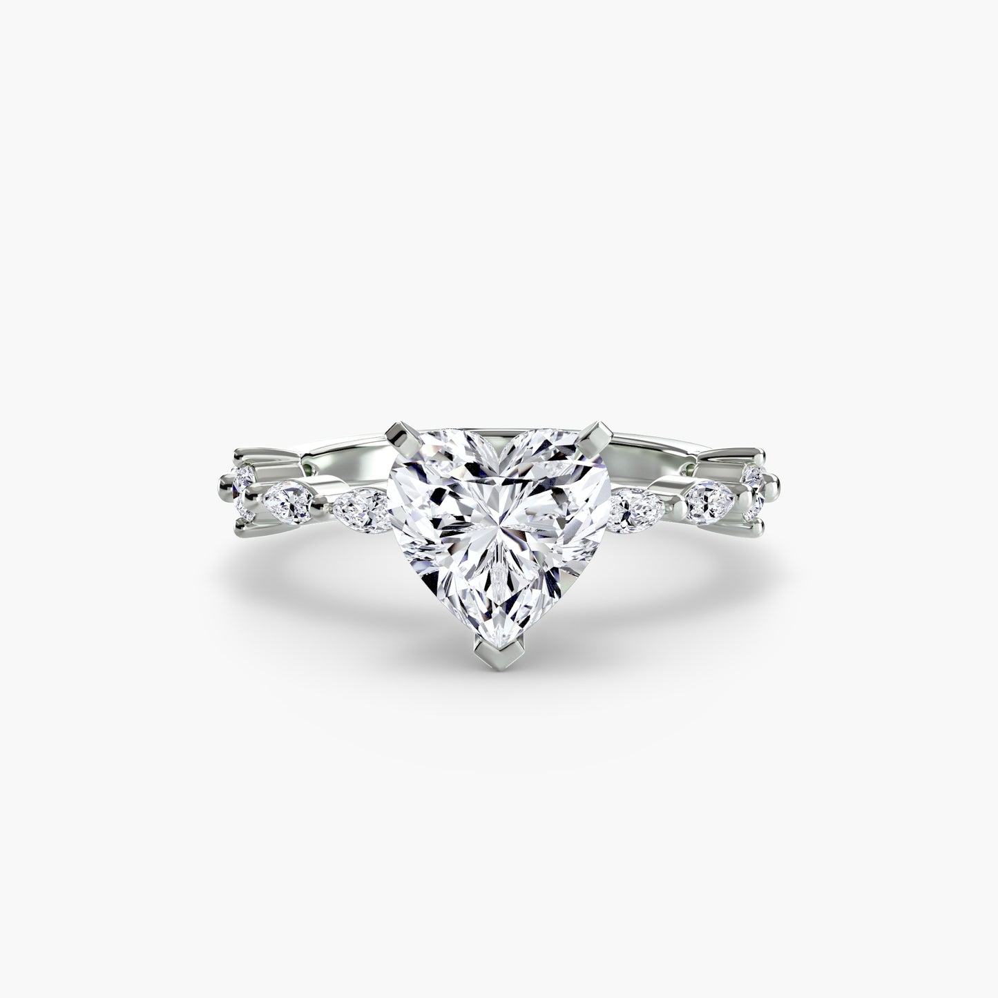 Solitaire with Eternity Pavé Platinum Ring