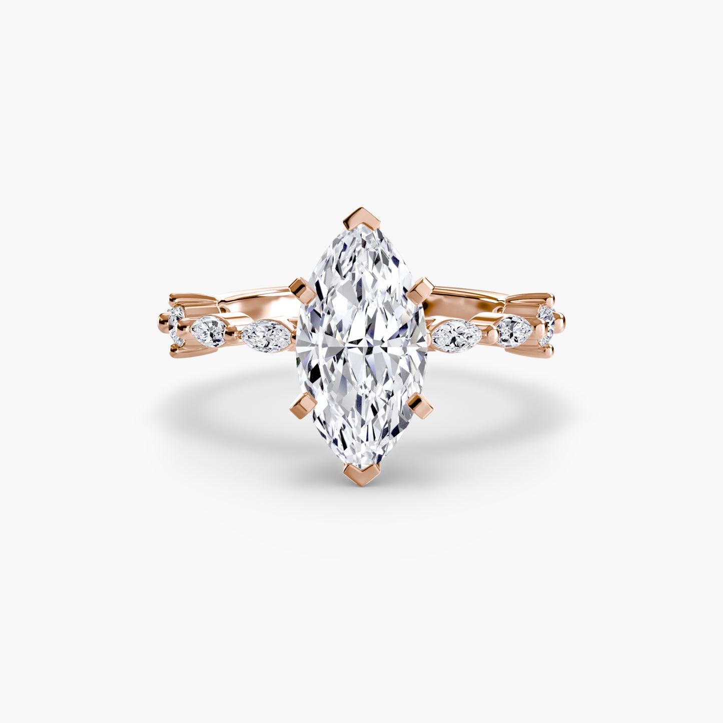 Solitaire with Eternity Pavé 18K Rose Gold Ring - 1.5 Centre Stone