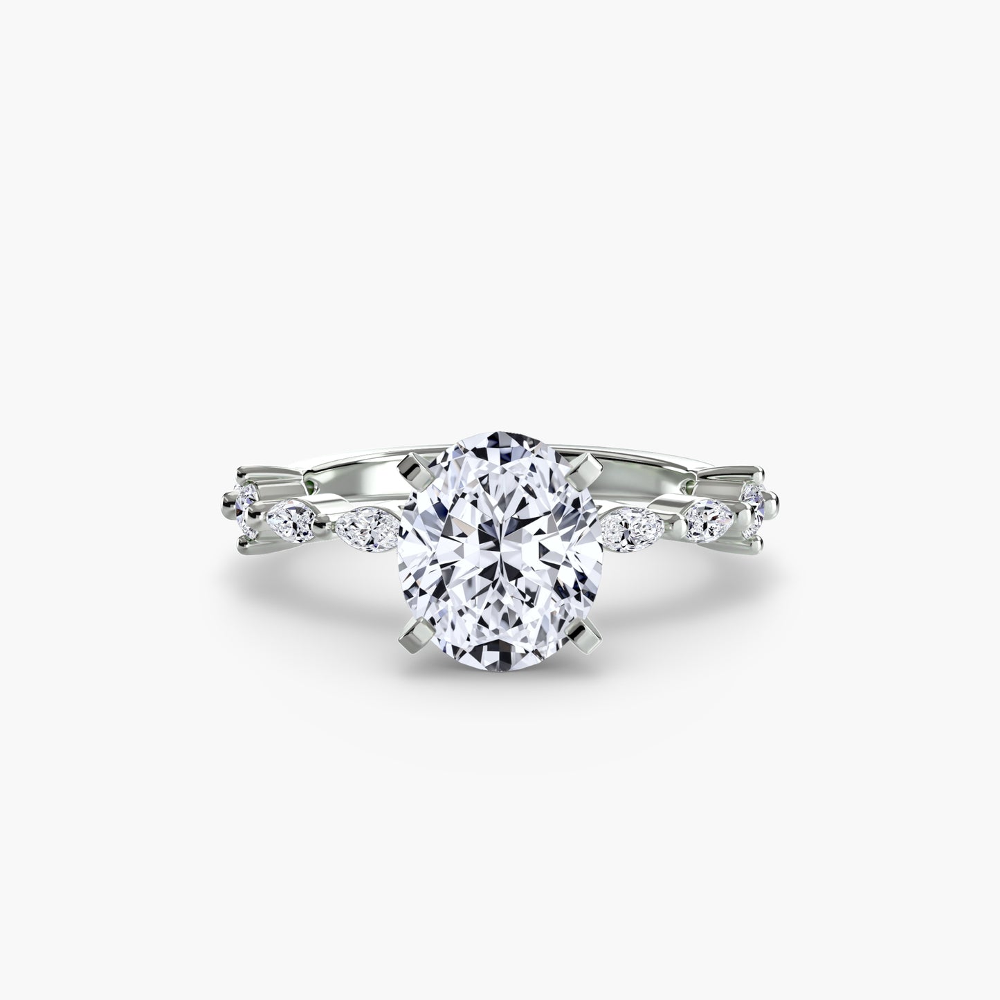 Solitaire with Eternity Pavé Platinum Ring