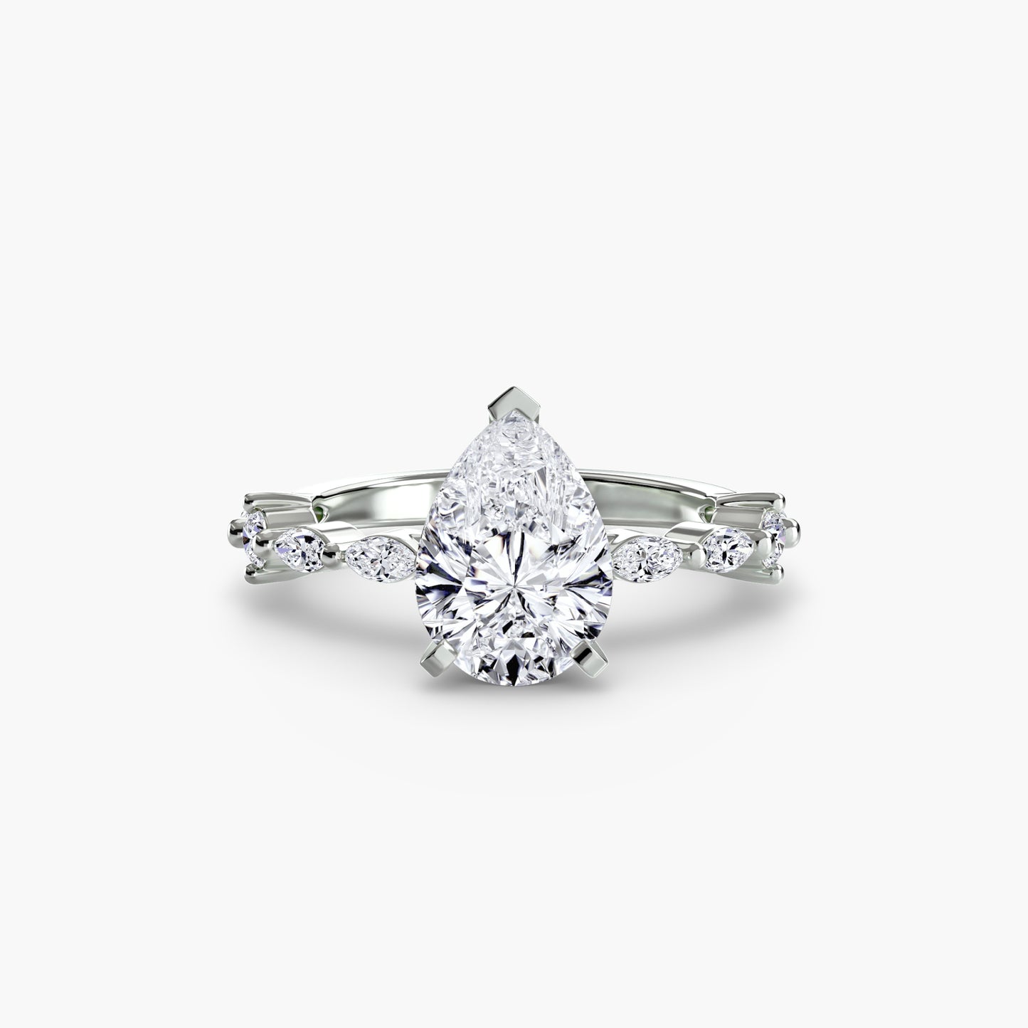 Solitaire with Eternity Pavé Platinum Ring