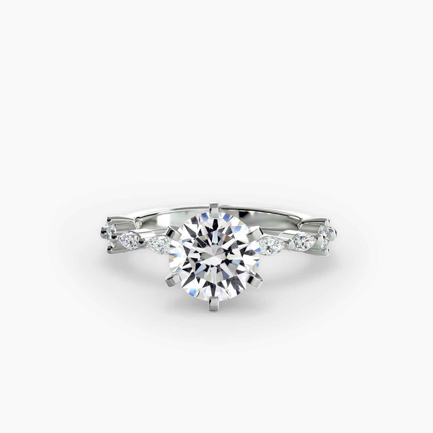 Solitaire with Eternity Pavé Platinum Ring
