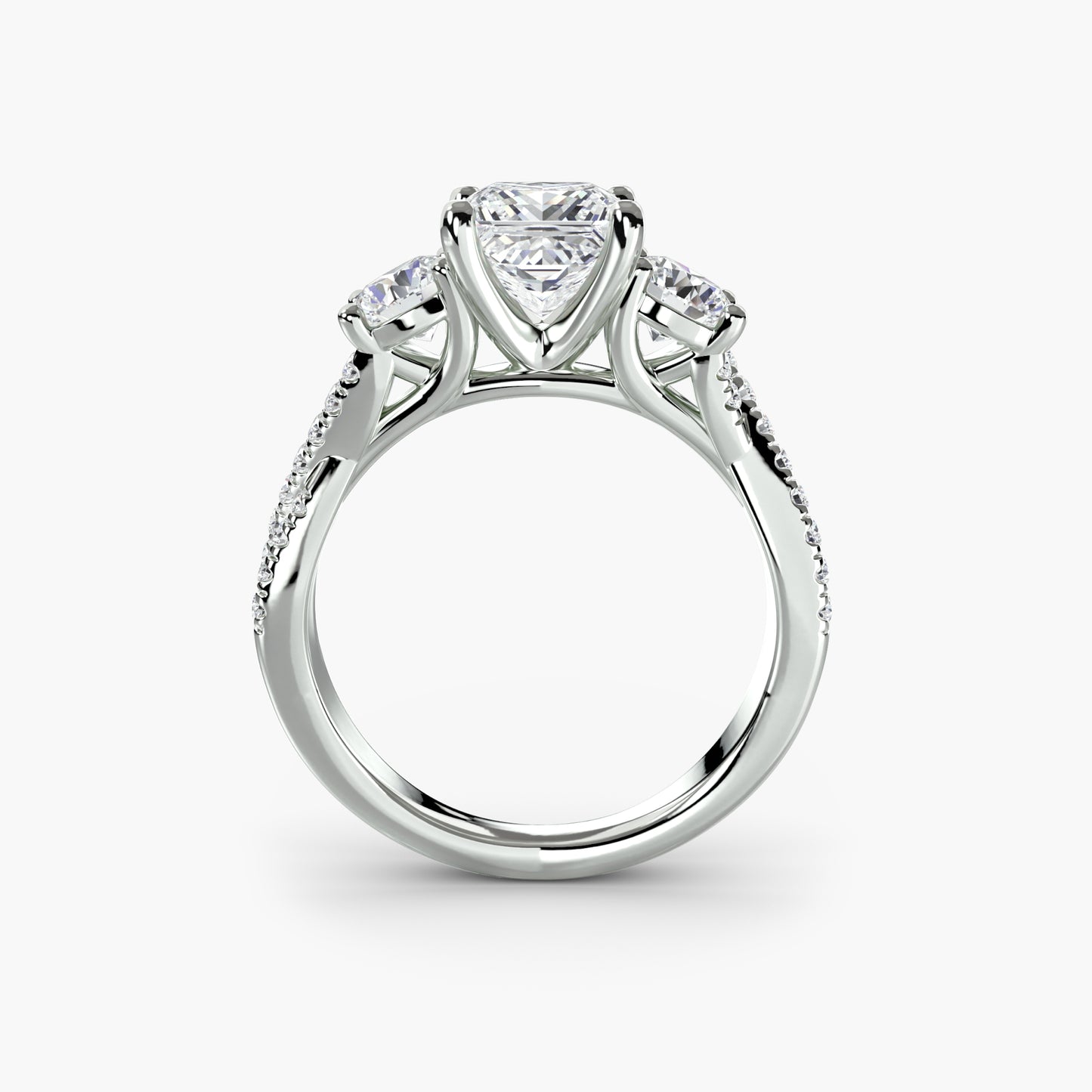 Trinity Pavé Grace I 18K Yellow Gold Ring - 1.5ct Centre Stone