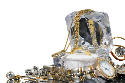 Jewellery box with a selection of jewellery that can be worn together