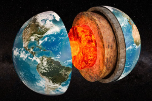 Picture of the earth's core where diamonds are formed