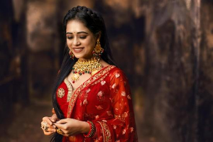 Beautiful Indian lady wearing cultural jewellery