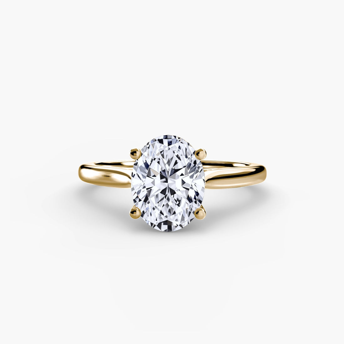 Gold Oval Solitaire diamond ring