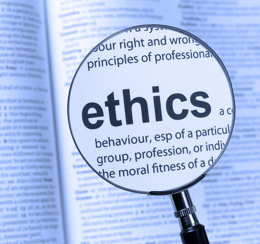The word ETHICS highlighted in a dictionary 