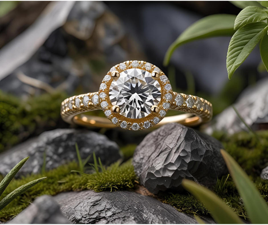 Diamond ring in a natural environment