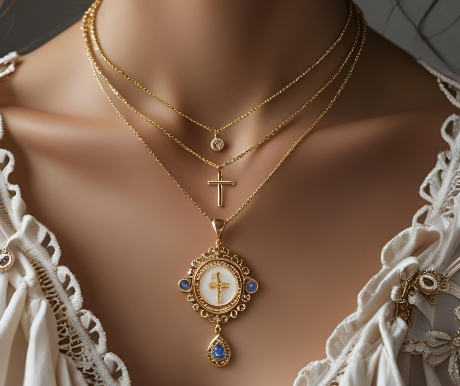 Christian lady wearing Christian jewellery