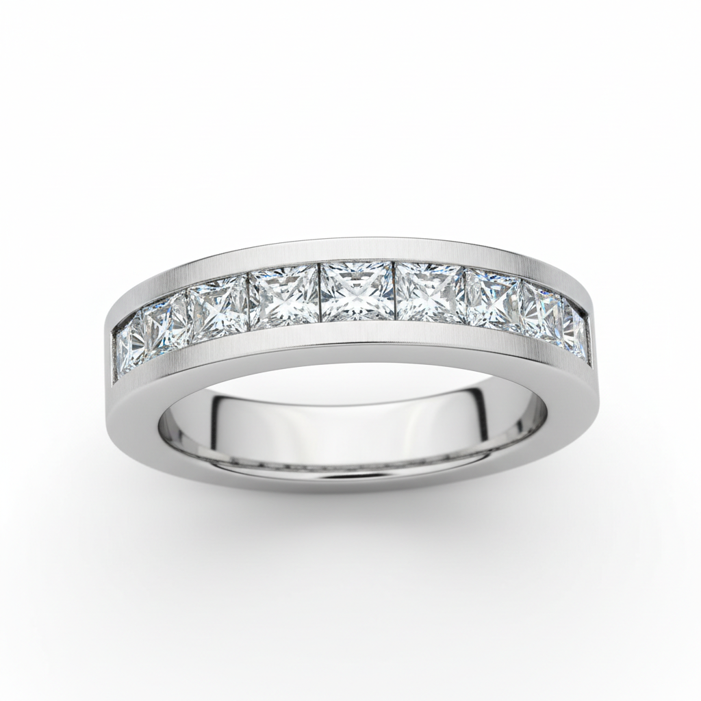 photo of channel set ring with diamonds
