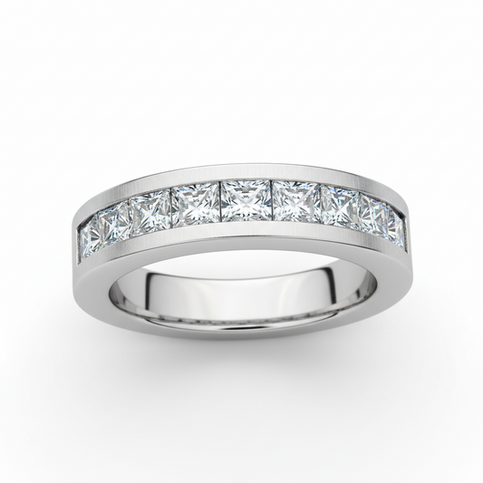 photo of channel set ring with diamonds