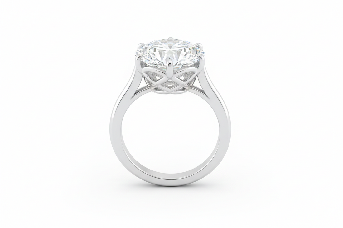 diamond ring with basket setting