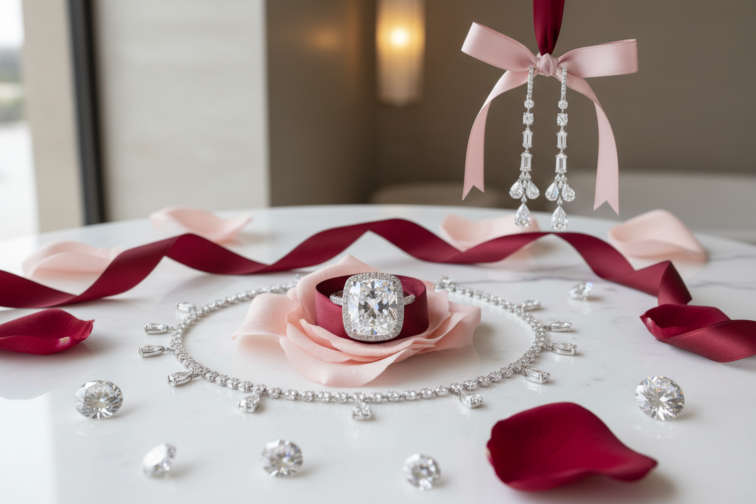 Valentines table with jewelry