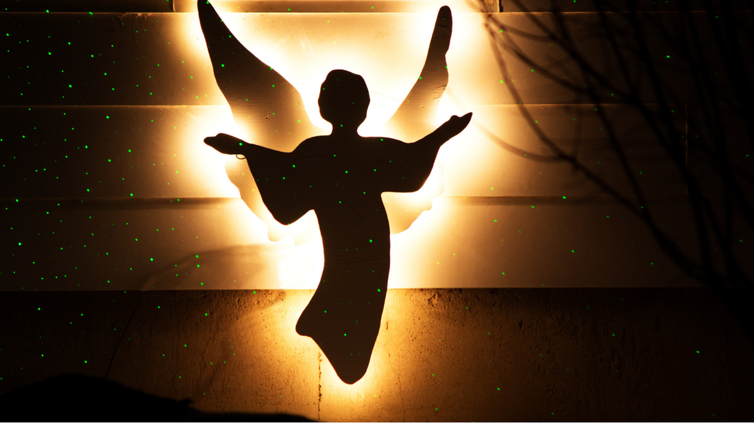 Christmas angel lit up