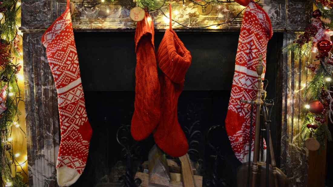 Stockings over a fire place