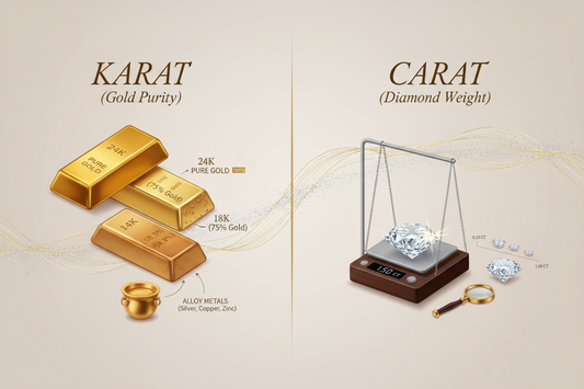 What's the difference between karat and carat when talking about gold and diamonds?