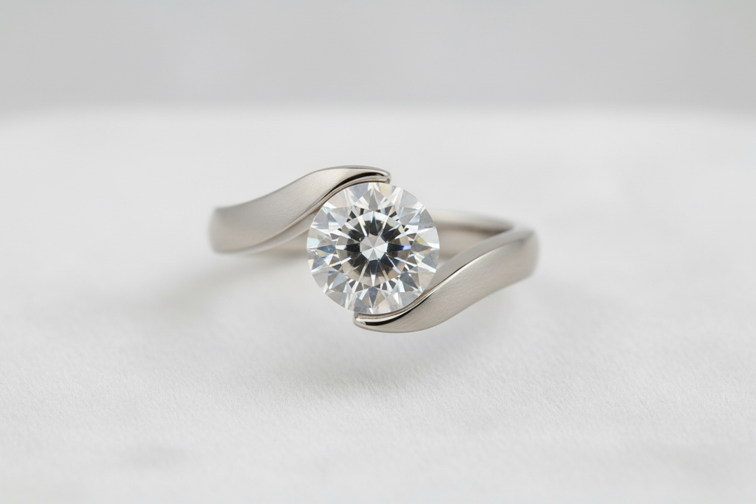 tension set diamond ring