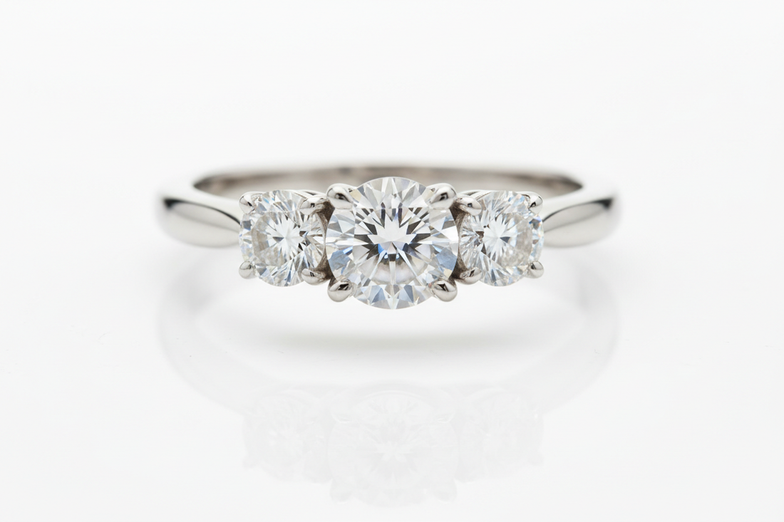 trilogy set diamond ring