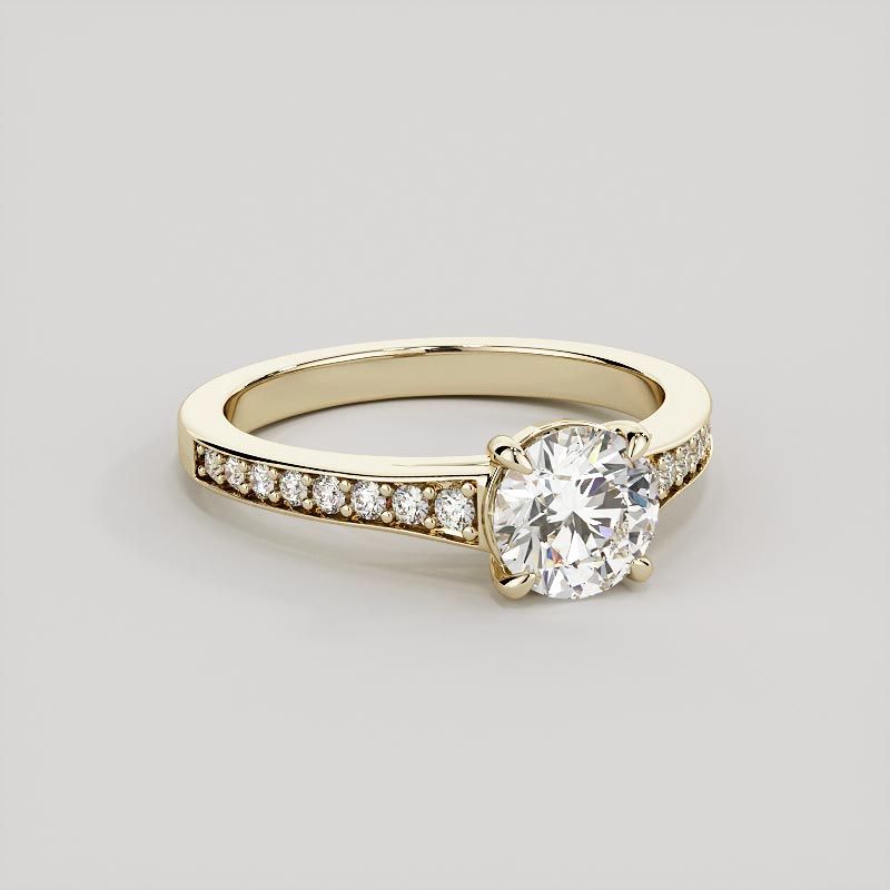 Round Cathedral Style Lab Grown Diamond