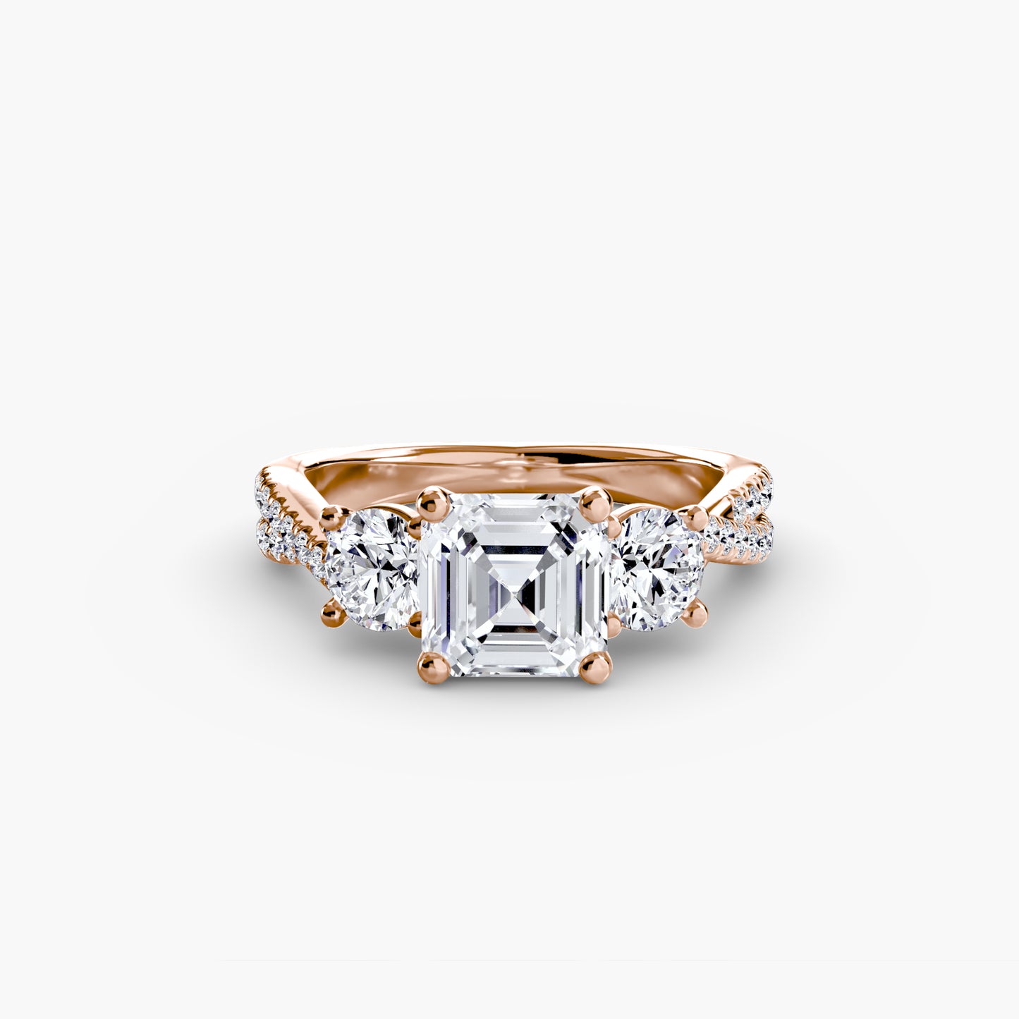 Trinity Pavé Grace I 18k Rose Gold Ring