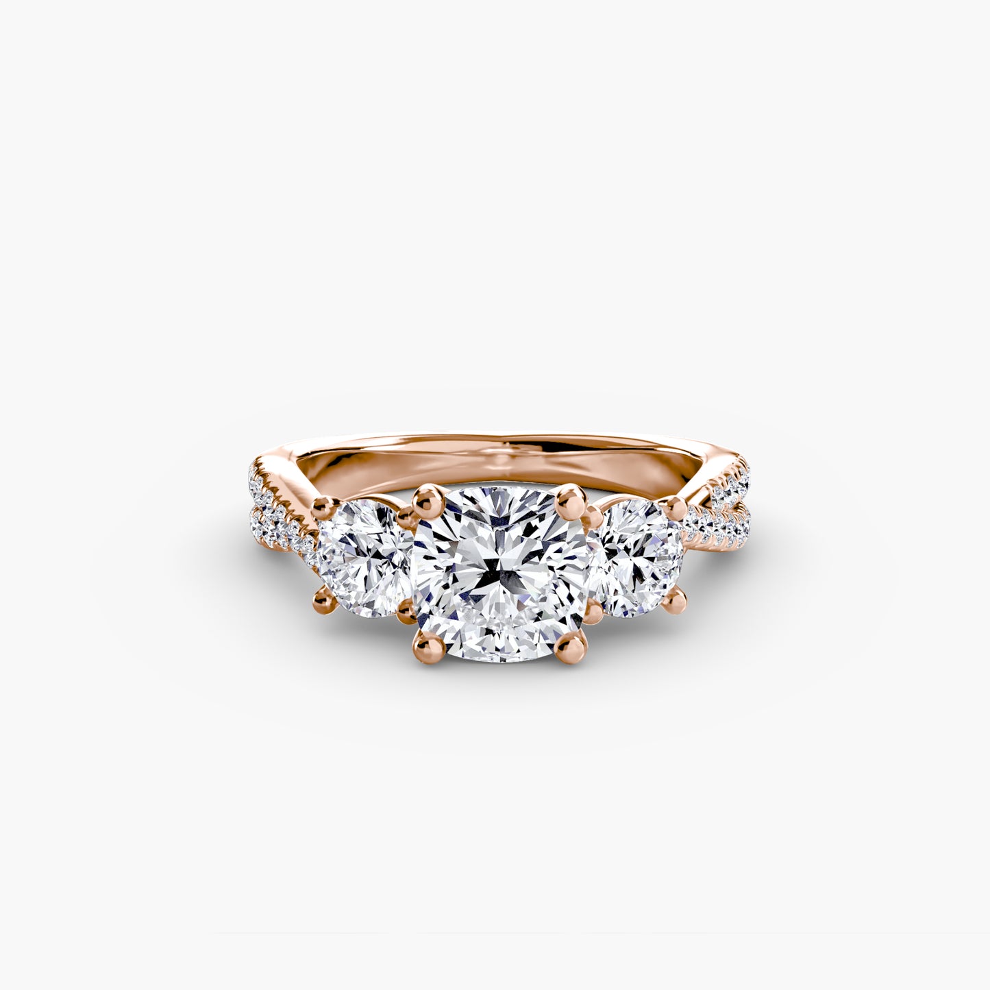 Trinity Pavé Grace I 18k Rose Gold Ring