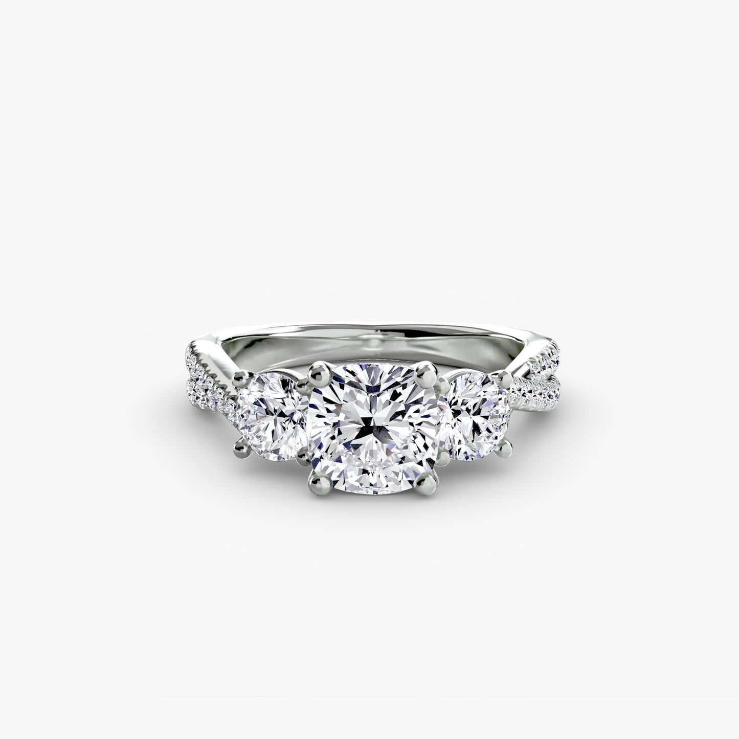 Trinity Pavé Grace I 18k White Gold Ring