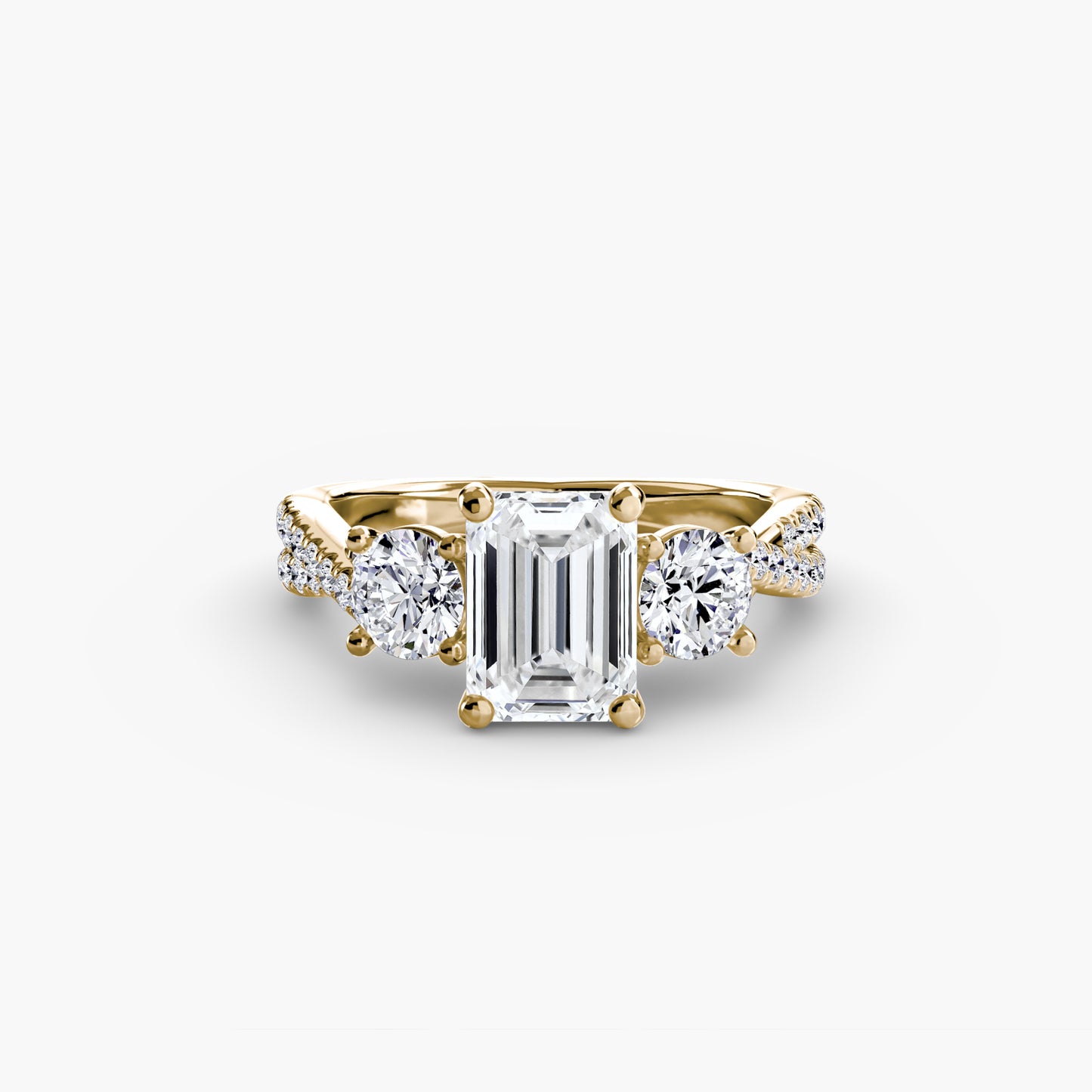 Trinity Pavé Grace I 18K Yellow Gold Ring - 1.5ct Centre Stone