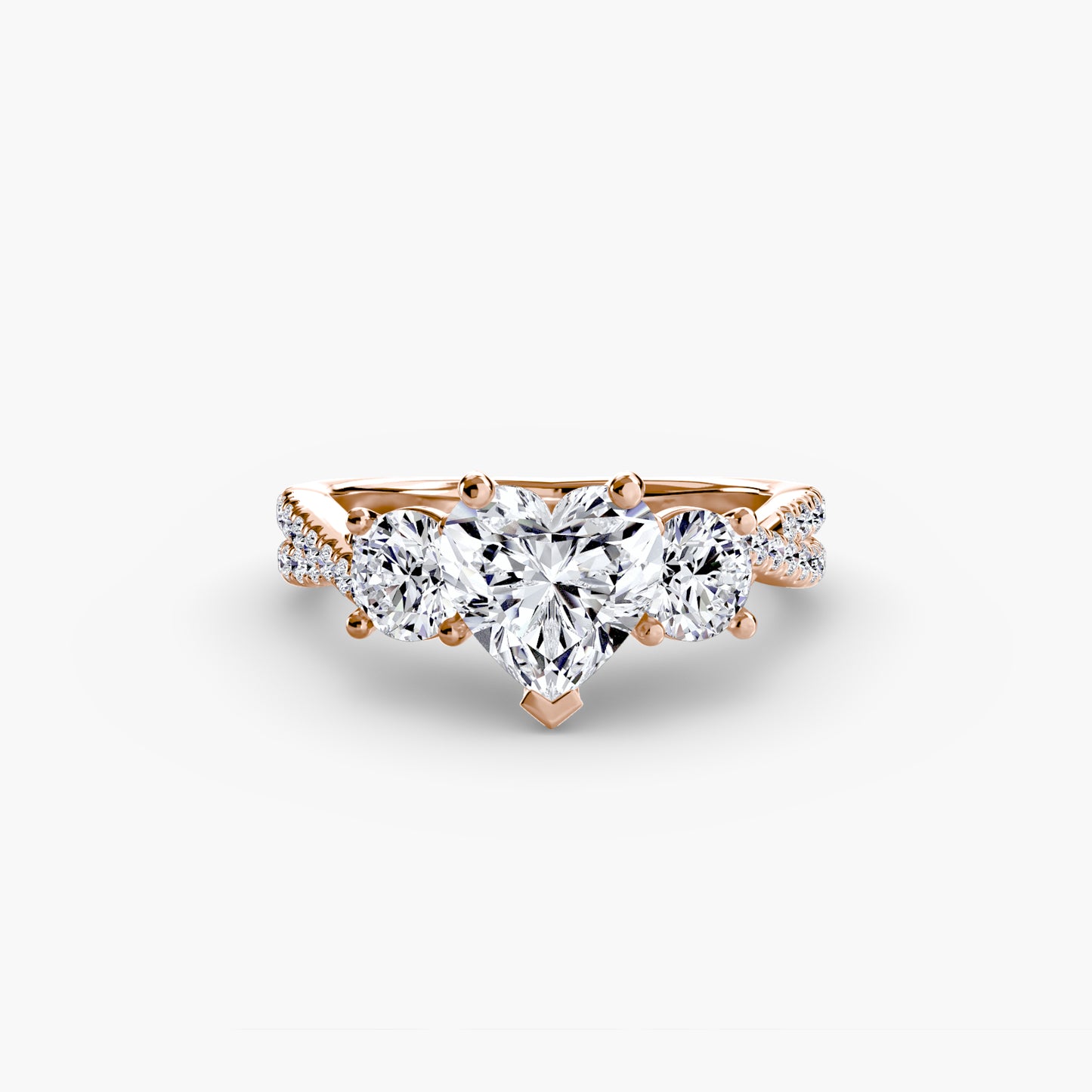 Trinity Pavé Grace I 18k Rose Gold Ring