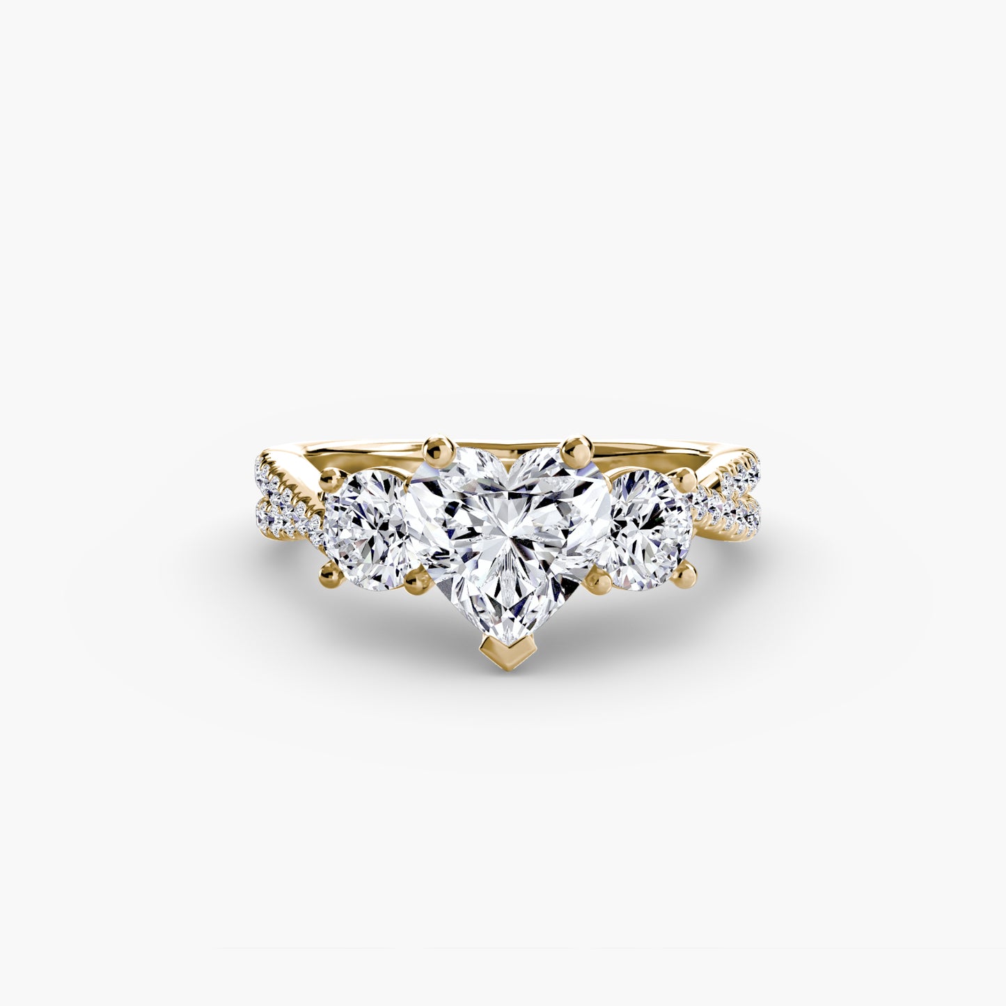 Trinity Pavé Grace I 18K Yellow Gold Ring - 1.5ct Centre Stone