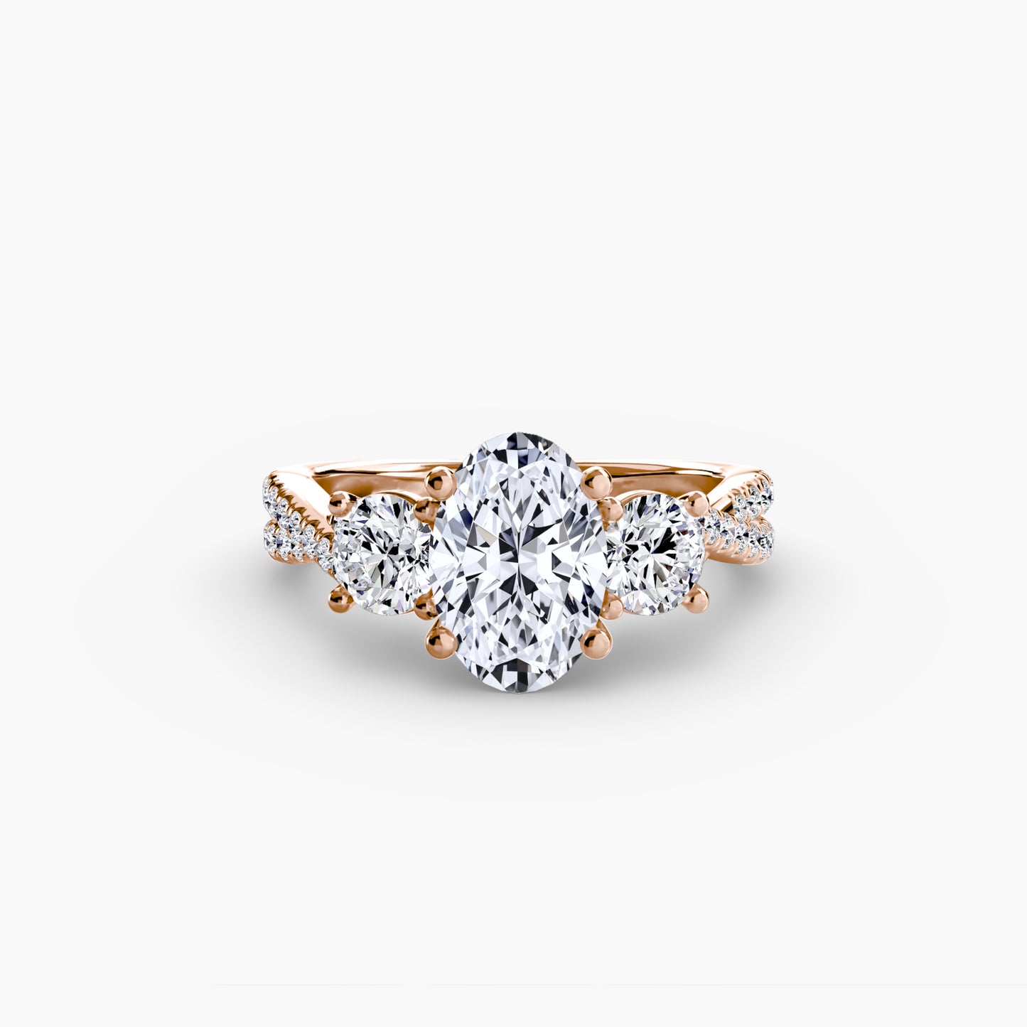 Trinity Pavé Grace I 18k Rose Gold Ring