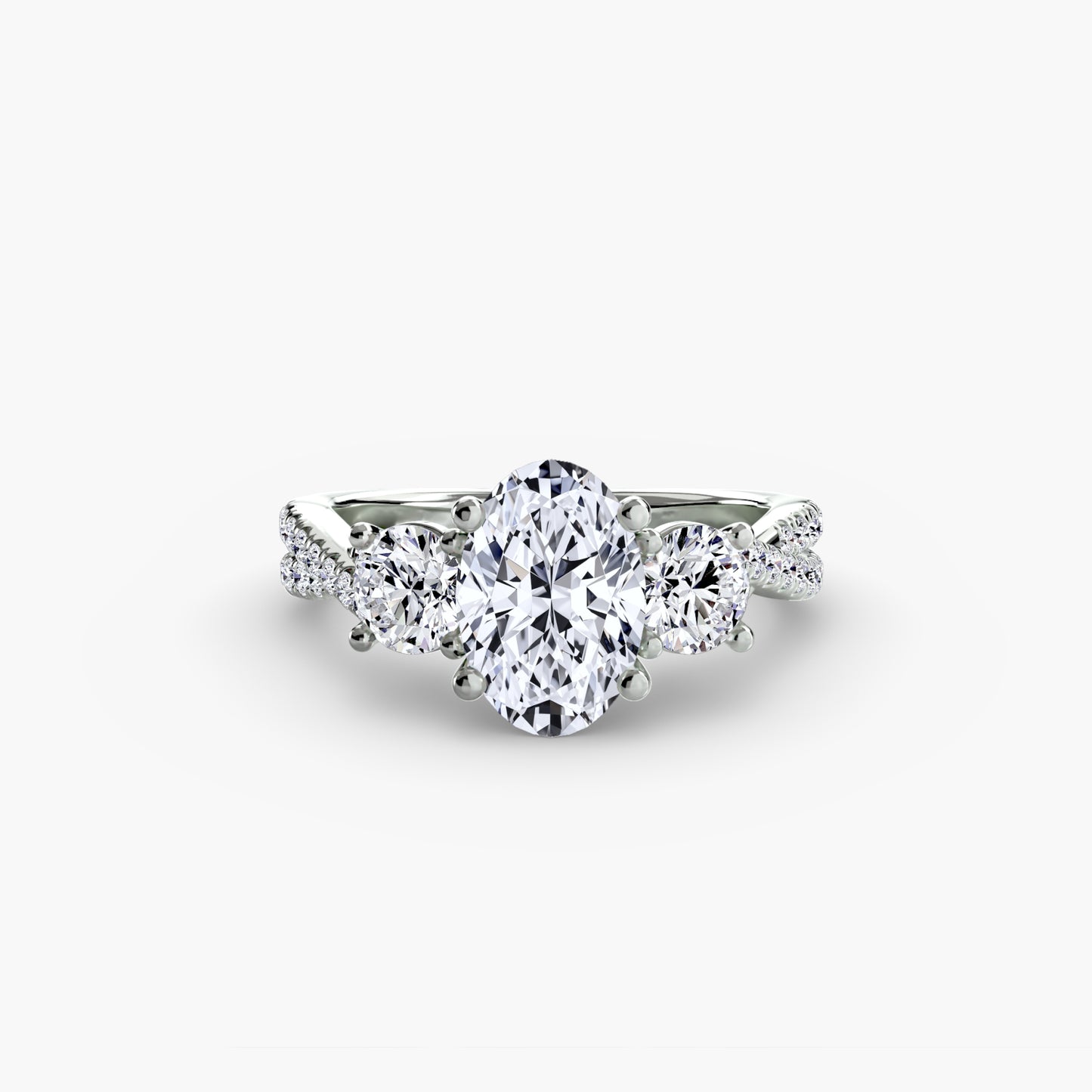 Trinity Pavé Grace I 18k White Gold Ring