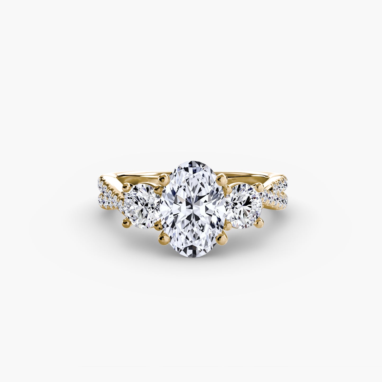 Trinity Pavé Grace I 18K Yellow Gold Ring - 1.5ct Centre Stone