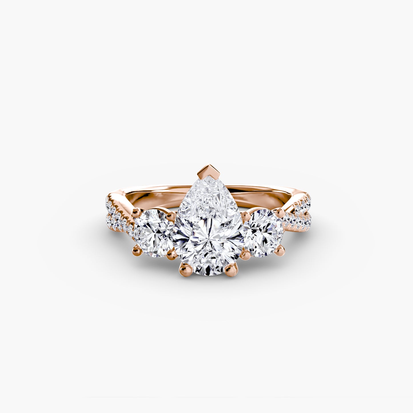 Trinity Pavé Grace I 18k Rose Gold Ring