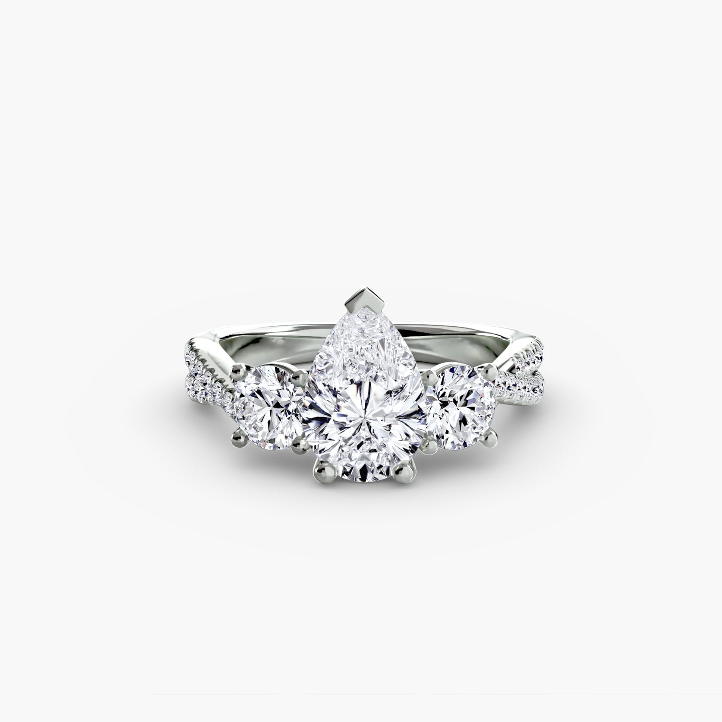 Trinity Pavé Grace I 18k White Gold Ring