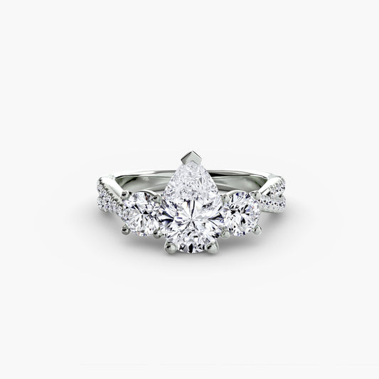 Trinity Pavé Grace I 18k White Gold Ring