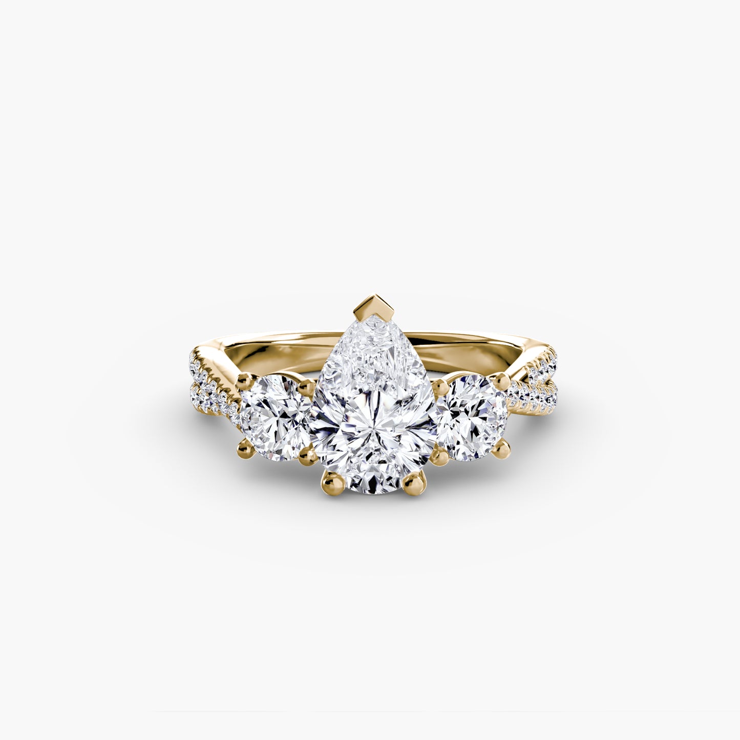 Trinity Pavé Grace I 18K Yellow Gold Ring - 1.5ct Centre Stone