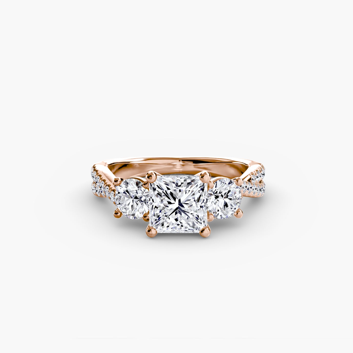 Trinity Pavé Grace I 18k Rose Gold Ring