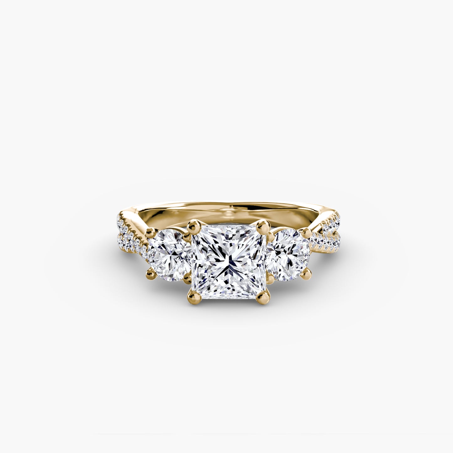 Trinity Pavé Grace I 18K Yellow Gold Ring - 1.5ct Centre Stone