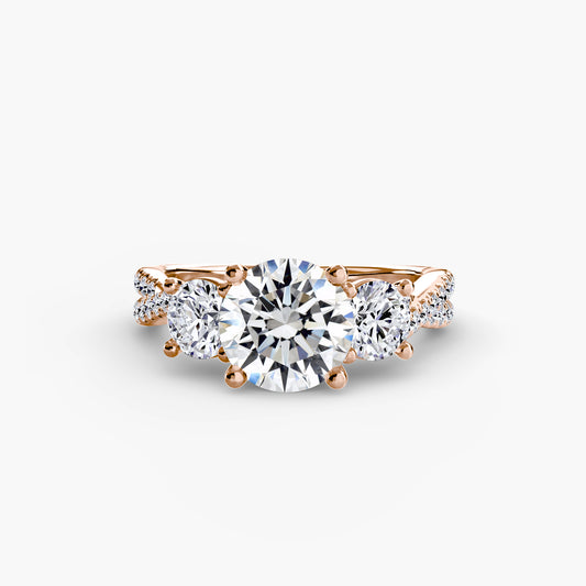 Trinity Pavé Grace I 18k Rose Gold Ring