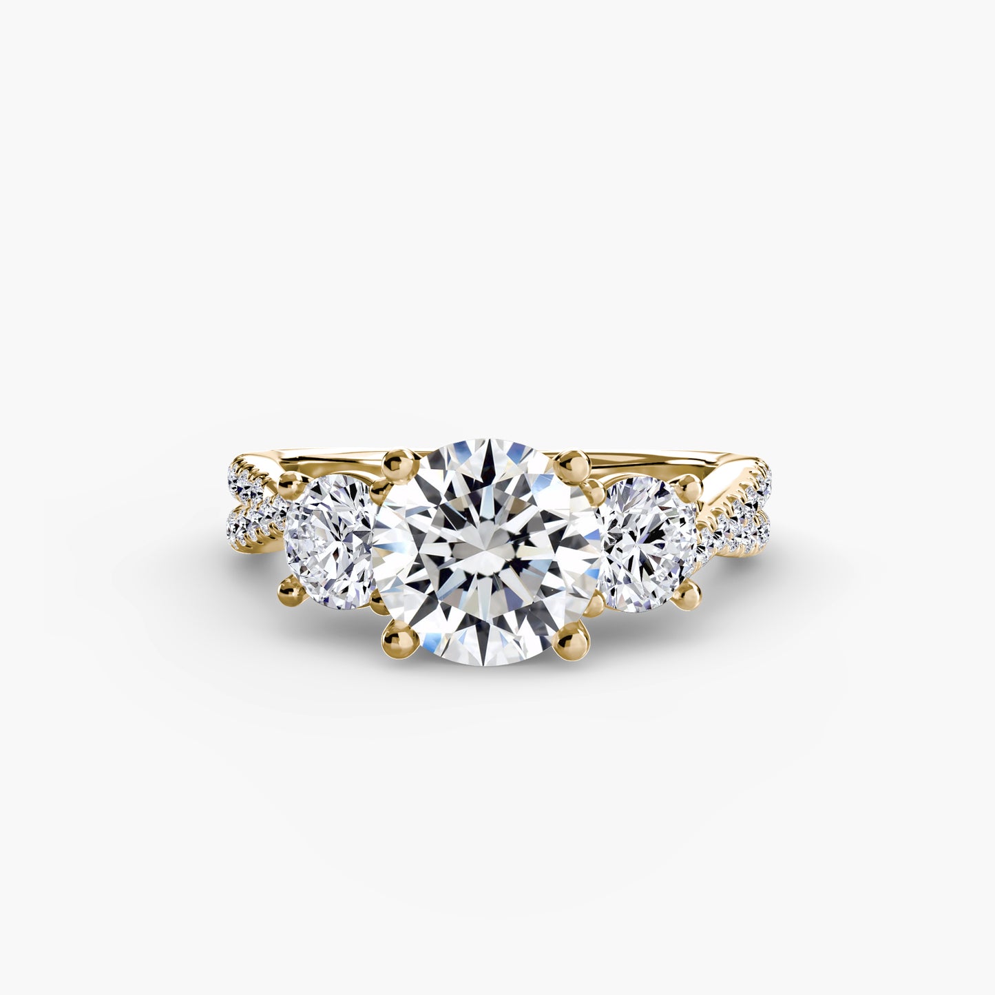 Trinity Pavé Grace I 18K Yellow Gold Ring - 1.5ct Centre Stone