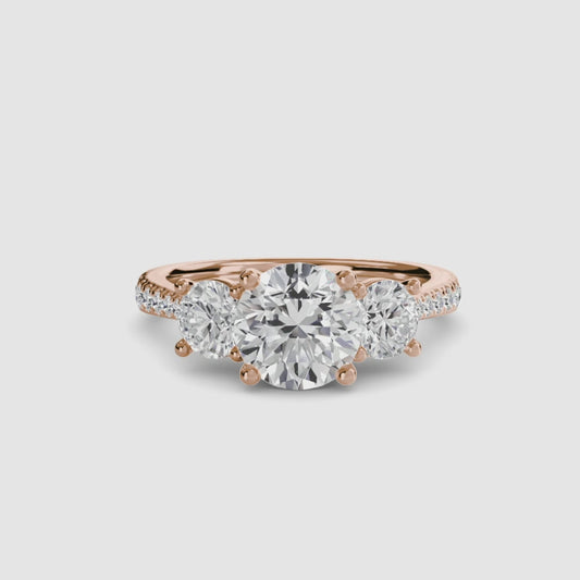 Eternelle Pavé 18K Rose Gold Ring - 1.5ct Centre Stone